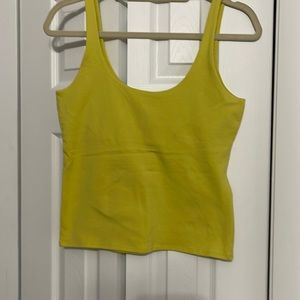 Victoria’s Secret stretch cami. Chartreuse collar. Size is L. But more like M/L.